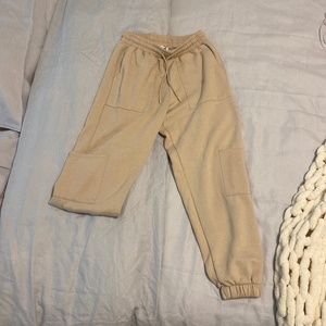 Topshop Beige Sweatpant Cargos